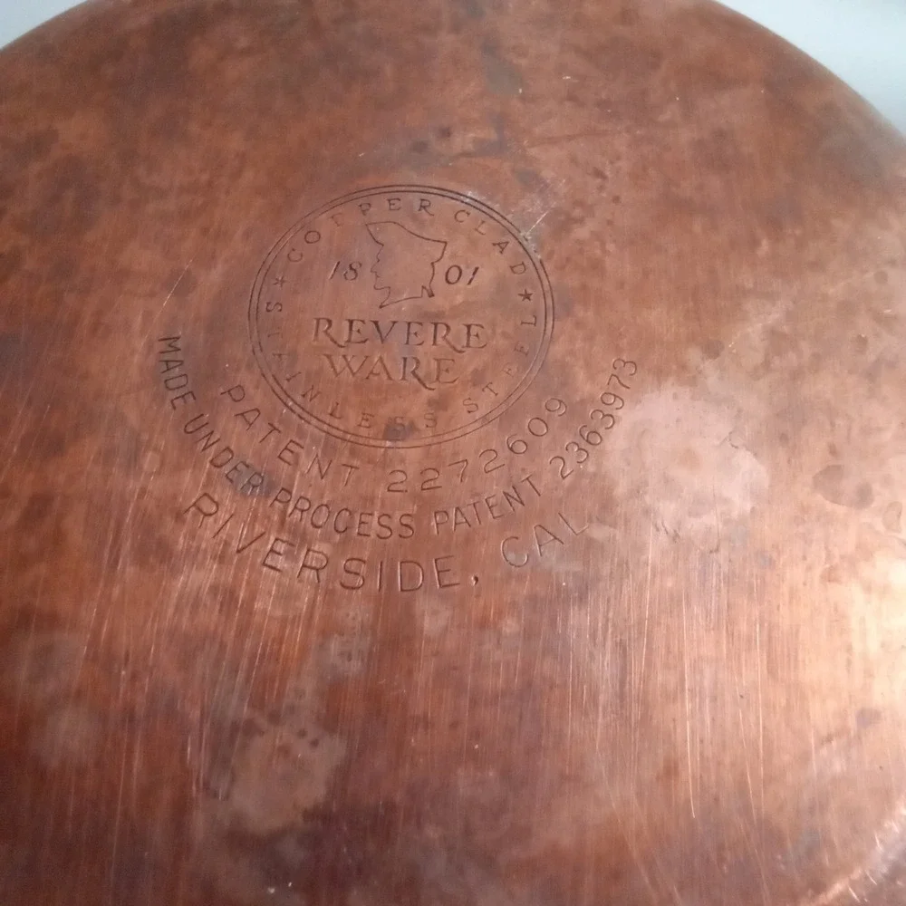 Vintage Revere Ware 1801 Copper Clad Stainless Saucepan Riverside CA 7 Inch